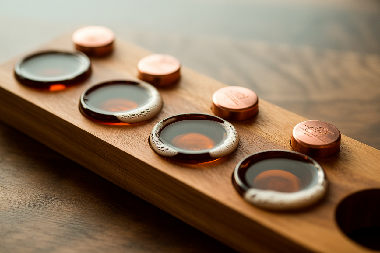 Curated tasting paddle composition